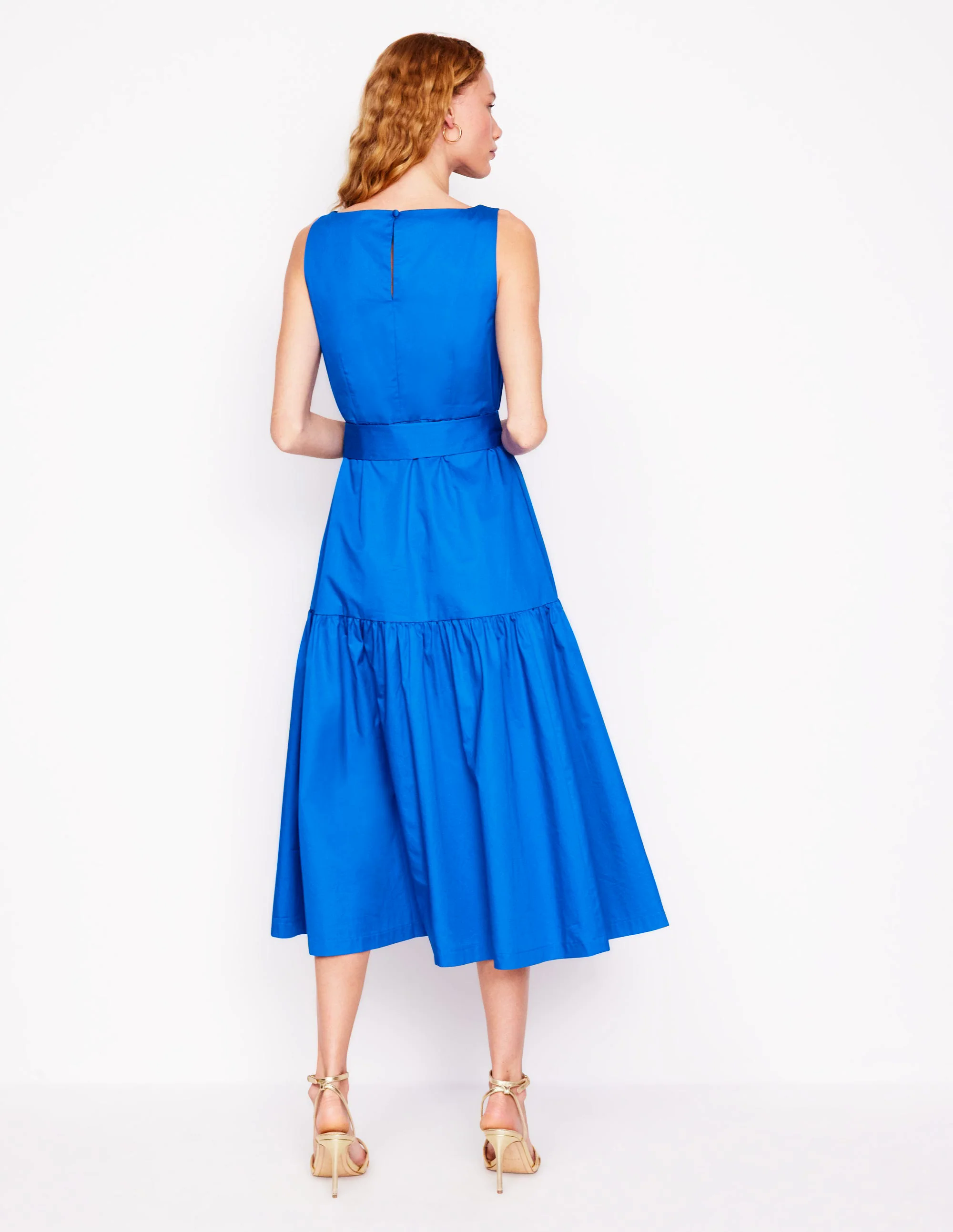 Deep Tier Fit & Flare Dress-Kingfisher Blue