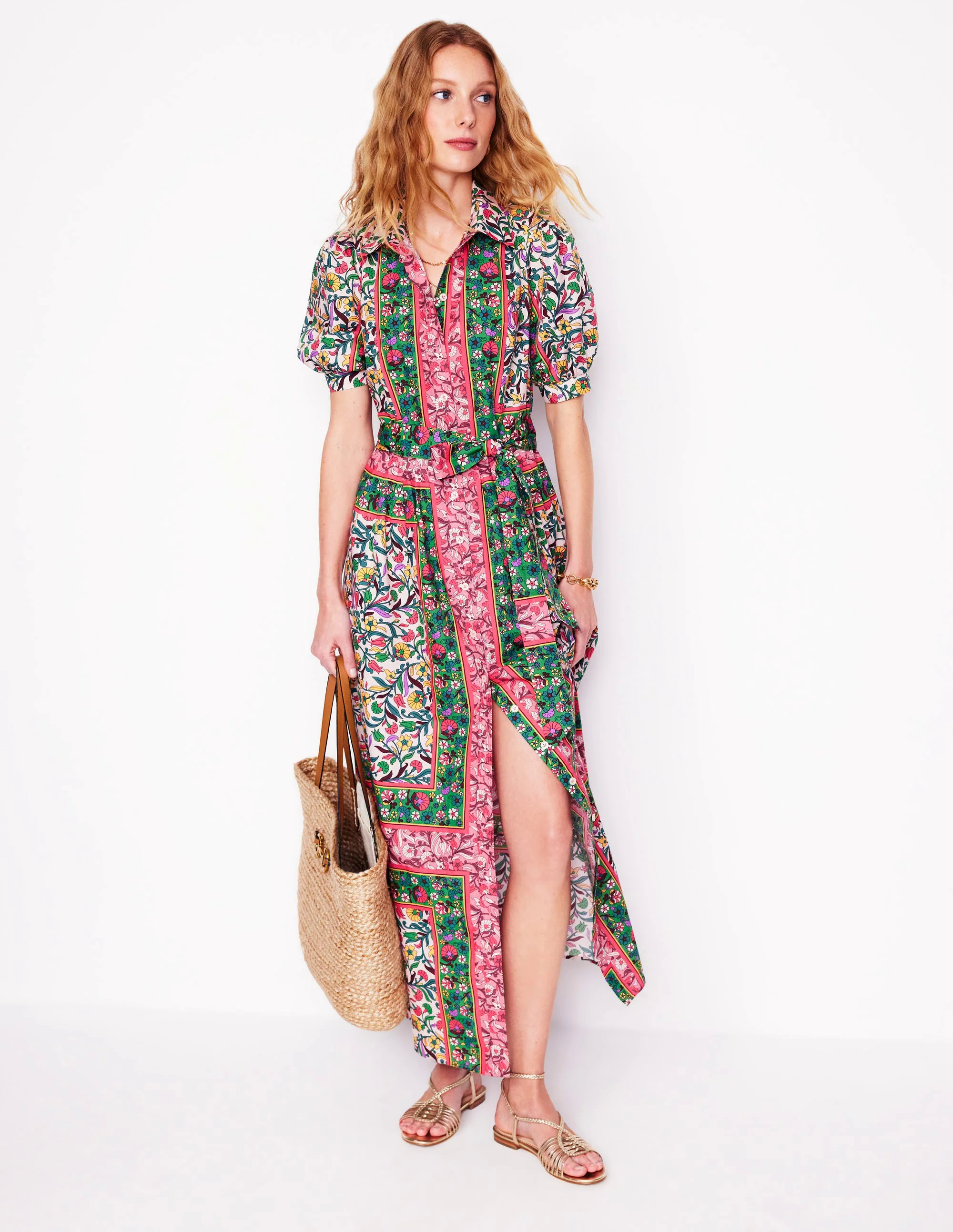 Alexa Maxi Shirt Dress-Multi, Enchanting Vine Alexa Maxi Shirt Dress-Multi, Enchanting Vine