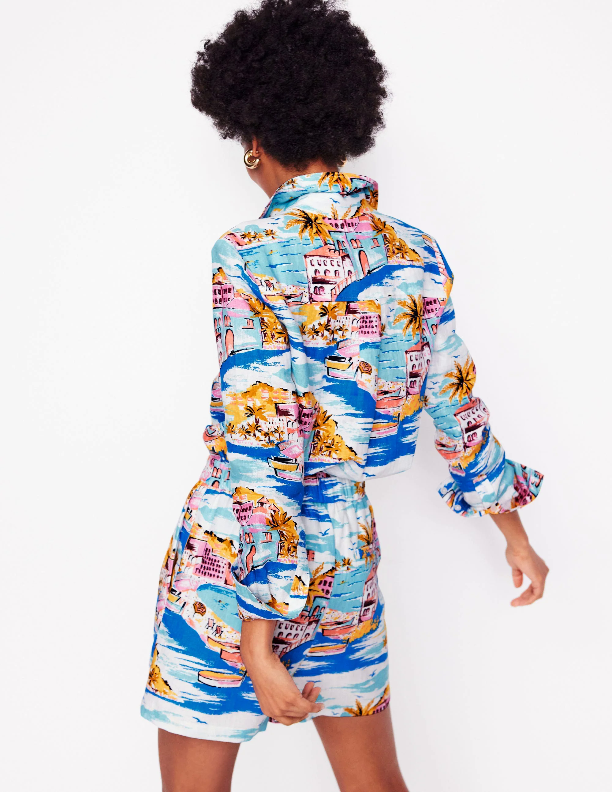 Sienna Linen Shirt-Multi, Paradise Bay