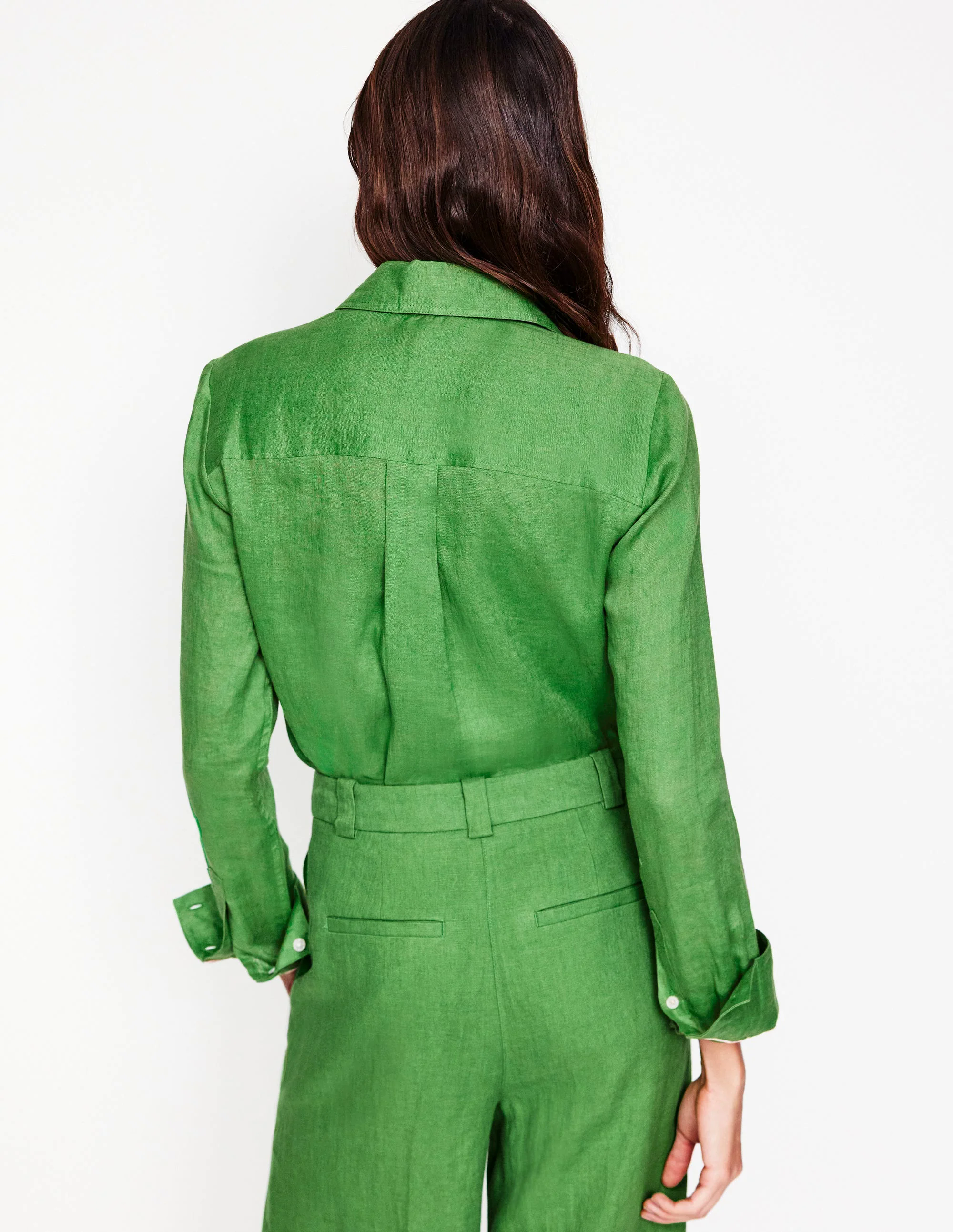 Sienna Linen Shirt-Paradise Green Sienna Linen Shirt-Paradise Green